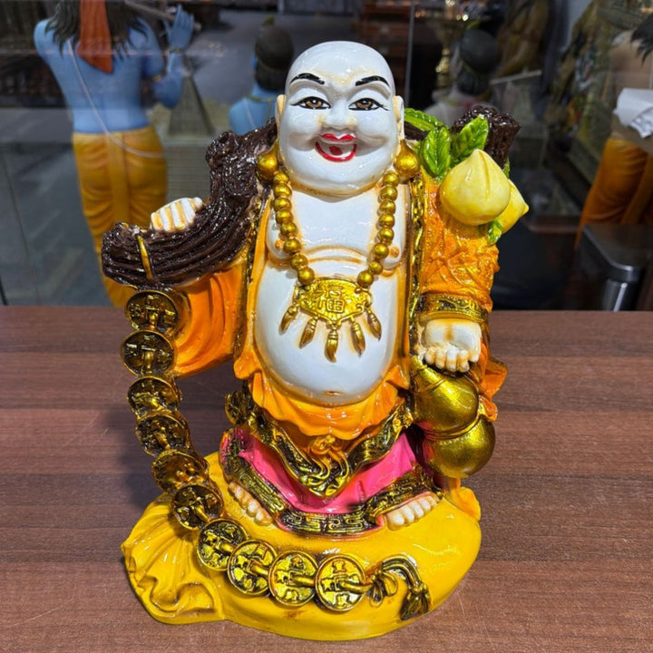 Fiber Laughing Budha No4 - H11inch - ALLI BHAVAN