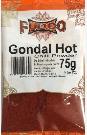 FUDCO GONDAL HOT CHILLI POWDER - 75G - FUDCO