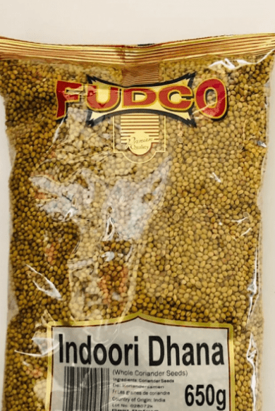 FUDCO INDOORI DHANA (WHOLE CORIANDER SEEDS) - 650G - FUDCO