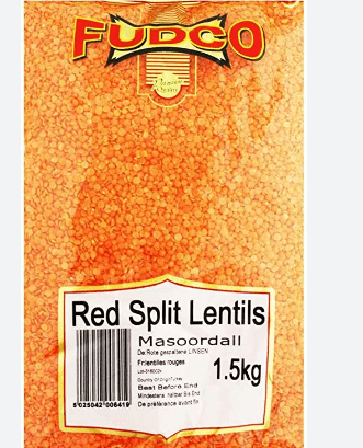 FUDCO RED SPLIT LENTILS (MASOOR DALL) - 1.5KG - FUDCO