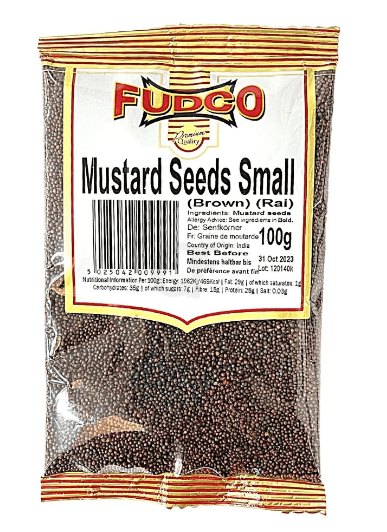 FUDCO SMALL MUSTARD SEEDS (BROWN RAI) - 100G - FUDCO