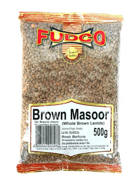 FUDCO WHOLE BROWN LENTILS (BROWN MASOOR) - 500G - FUDCO