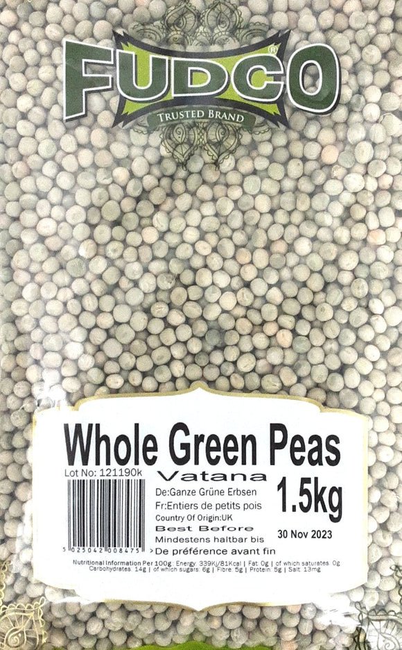 FUDCO WHOLE GREEN PEAS (VATANA) - 1.5KG - FUDCO