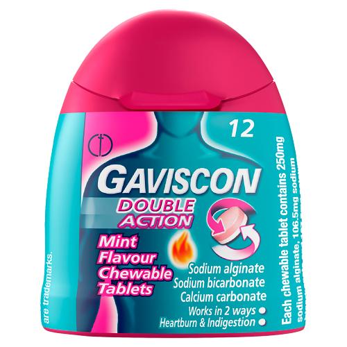 GAVISCON GSL DOUBLE ACTION HANDY PACK MINT - 12PK - GAVISCON