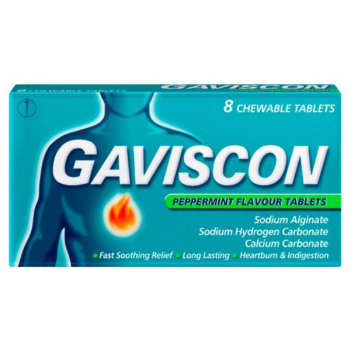 GAVISCON GSL PEPPERMINT TABS - 8PK - GAVISCON