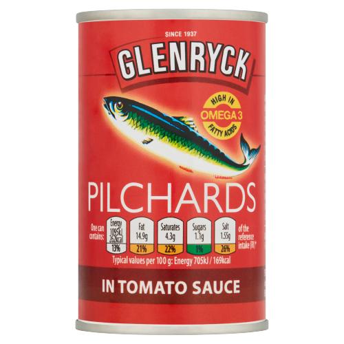 GLENRYCK PILCHARDS IN TOMATO SAUCE - 155G - GLENRYCK