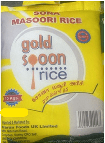 GOLD SPOON SONA MASOORI RICE - 10KG - GOLD SPOON