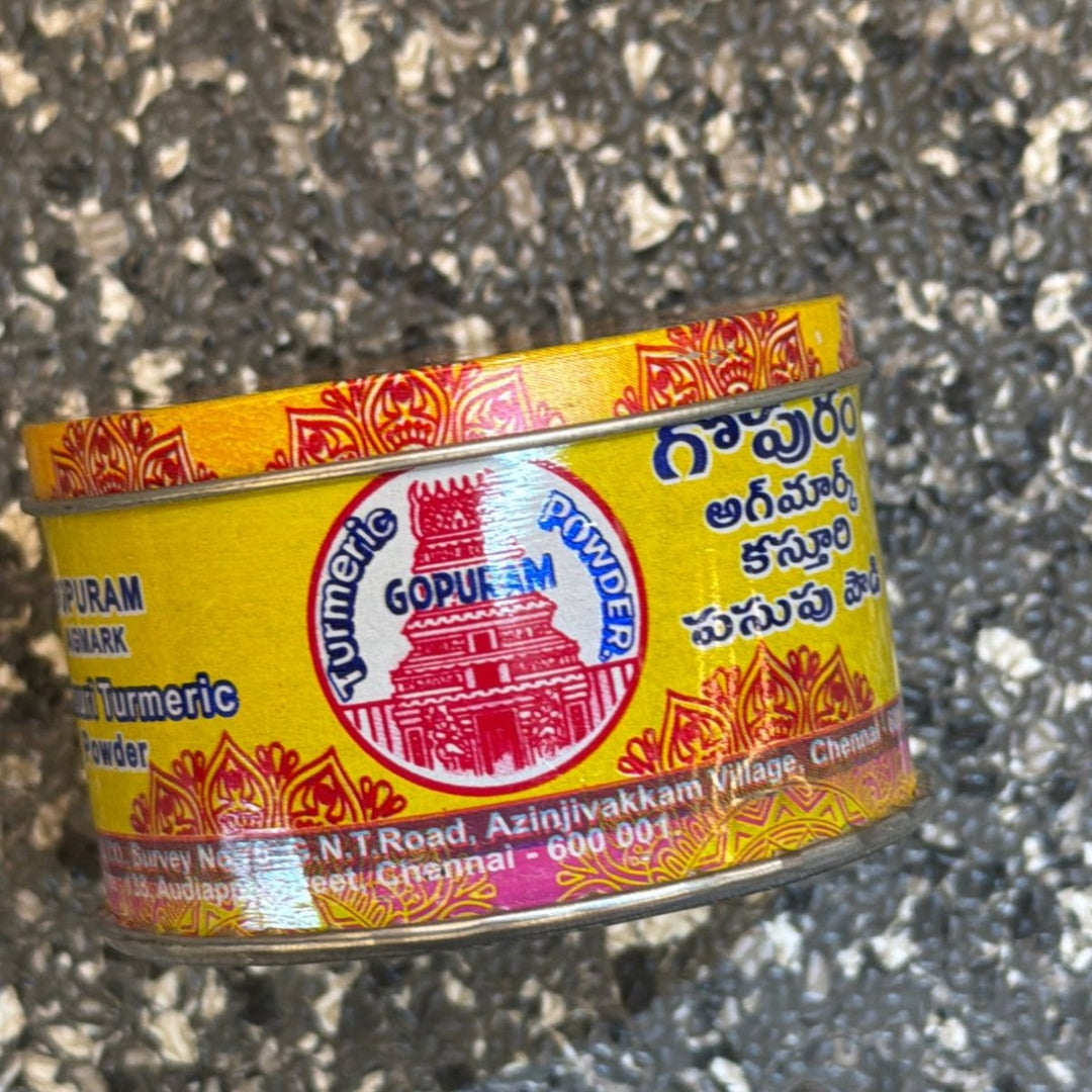 Gopuram Kasthuri Turmeric Powder Tin - 50g - GOPURAM