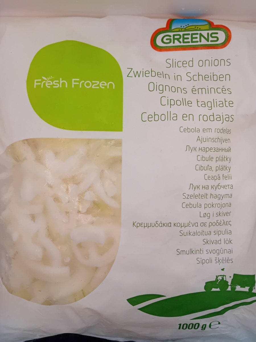 GREENS SLICED ONIONS - 1KG - GREENS