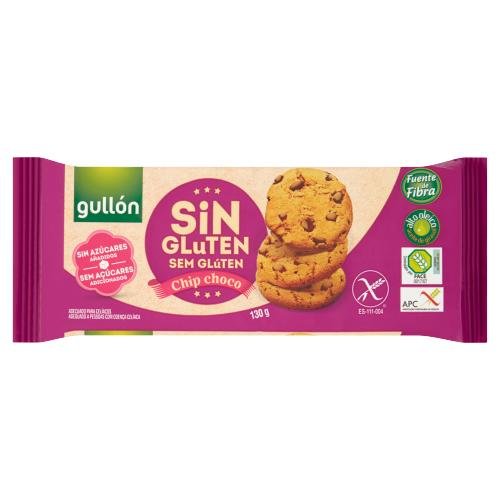 GULLON GLUTEN FREE NO ADDED SUGAR CHOCOLATE CHIP COOKIES - 130G - GULLÓN