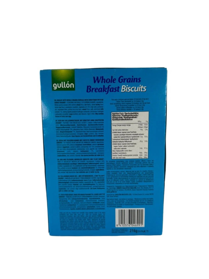 GULLON NO ADDED SUGAR WHOLEGAIN BREAKFAST BISCUITS - 216G - GULLON