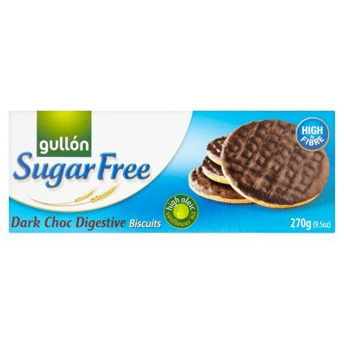 GULLON SUGAR FREE DARK CHOCOLATE DIGESTIVE BISCUITS - 270G - GULLÓN