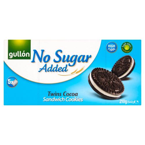 GULLON TWINS CHOC SANDWICH NO SUGAR ADDED COOKIES - 210G - GULLÓN