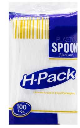 H - PACK PLASTIC SPOON STANDARD - 100PCS - Branded