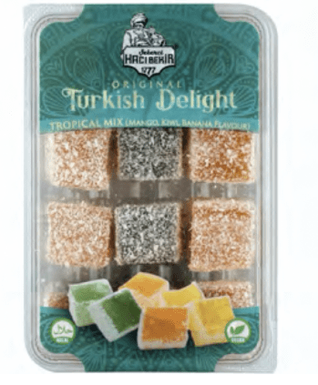 HACI BEKIR TURKISH DELIGHT TROPICAL MIX (MANGO, KIWI, BANANA) - 180G - HACI BEKIR