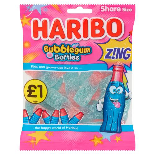 HARIBO BUBBLEGUM BOTTLE ZING - 160G - HARIBO