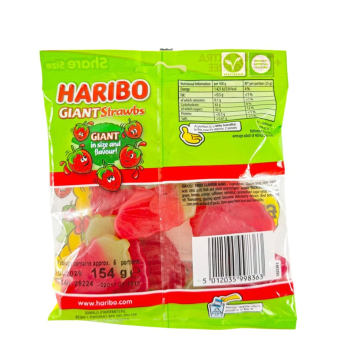 HARIBO GIANT STRAWBS - 140G - HARIBO