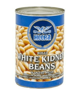 HEERA BOILED WHITE KIDNEY BEANS IN SALTED WATER - 400G - HEERA