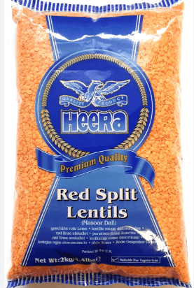 HEERA RED SPLIT LENTILS - 2KG - HEERA