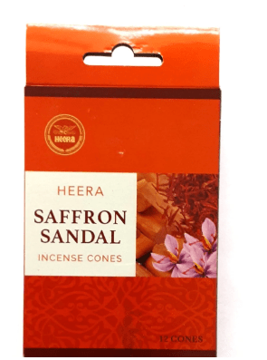 HEERA SAFFRON SANDAL DHOOP CONE - 12CONES - HEERA