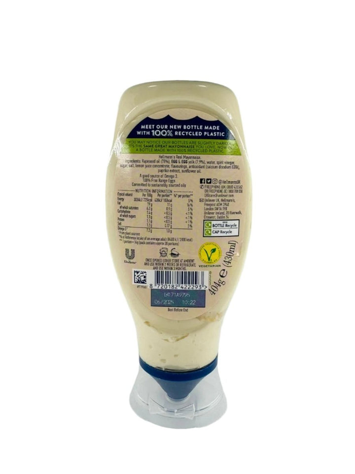 HELLMANN'S REAL MAYONNAISE - 404G - HELLMANN'S