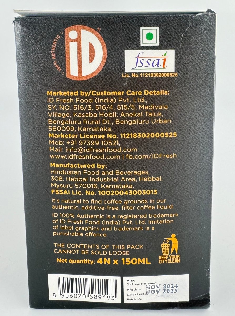 Id Instant Filter Coffee Liquid Strong - 4x150ml - ID