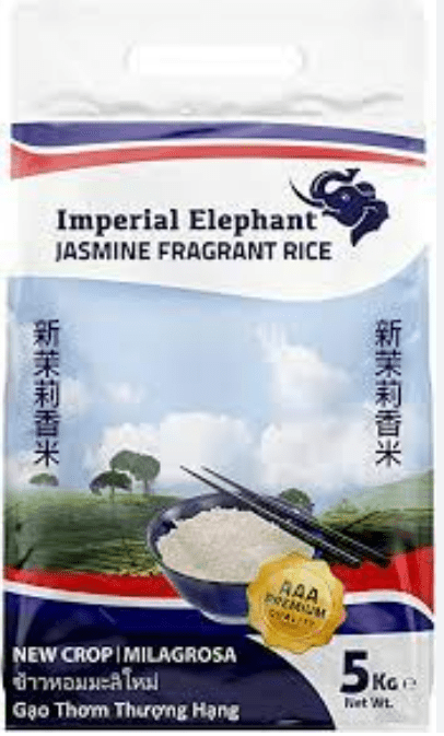 IMPERIAL ELEPHANT JASMINE FRAGRANT RICE - 5KG - IMPERIAL ELEPHANT