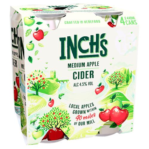 INCHS MEDIUM APPLE CIDER 4PK CAN - 440ML - INCHS