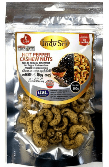 INDU SRI HOT PEPPER CASHEW - 100G - INDU SRI