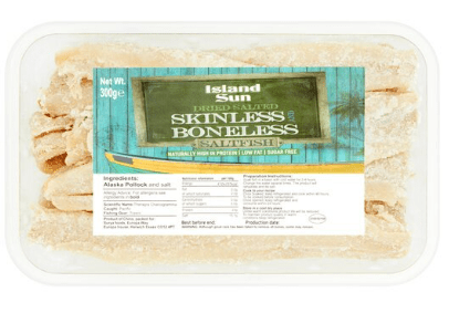 ISLAND SUN SKINLESS BONELESS SALTFISH - 250G - ISLAND SUN