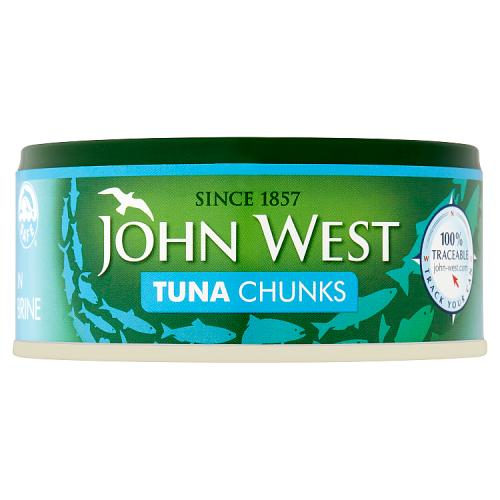 J WEST TUNA CHUNKS IN BRINE - 145G - J WEST