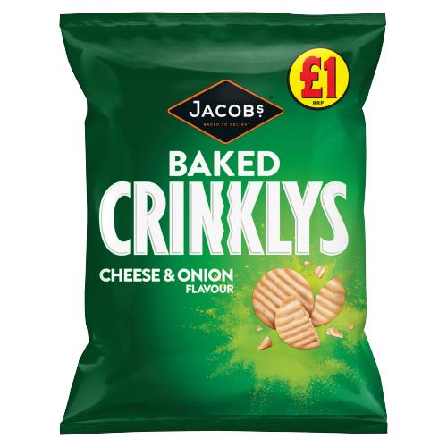 JACOBS CRINKLYS CHEESE & ONION - 105G - JACOBS