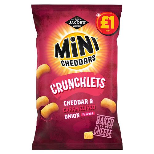 JACOBS MINI CHEDDARS CHEDDAR & CARAMALISED ONION - 65G - JACOBS