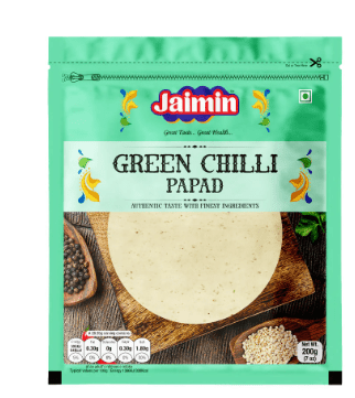 JAIMIN GREEN CHILLI PAPAD - 200G - JAIMIN