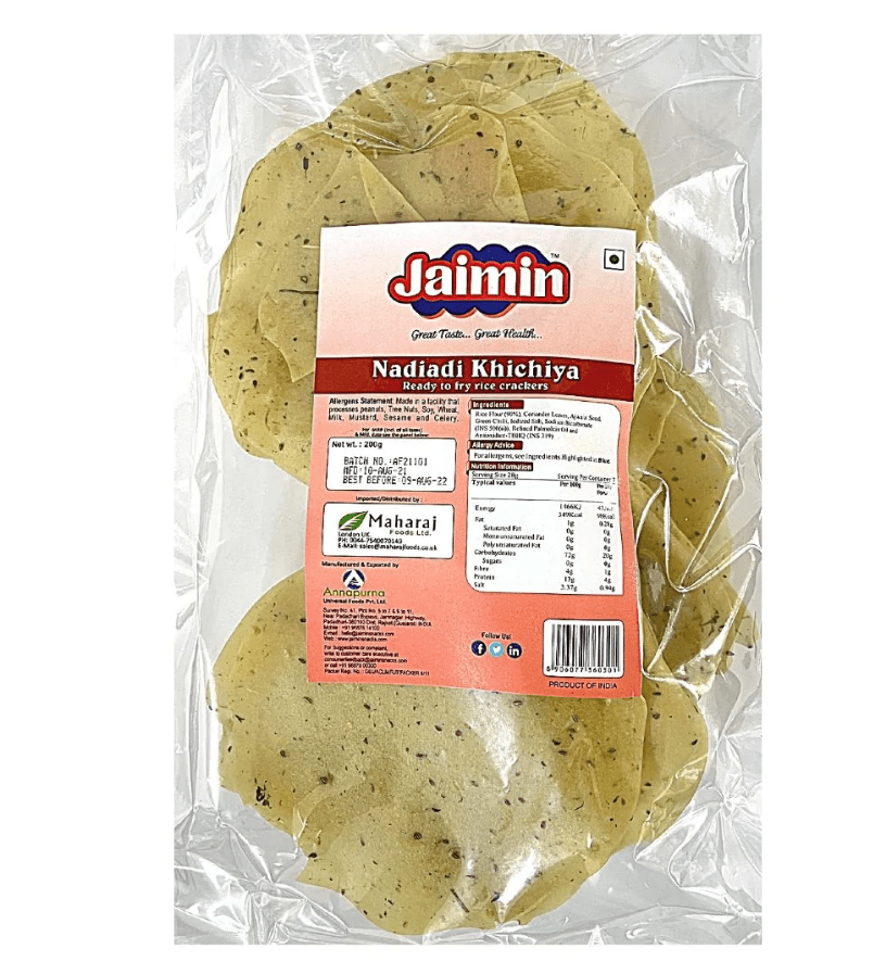 JAIMIN NADIADI KHICHIYA (RICE PAPAD) - 200G - JAIMIN