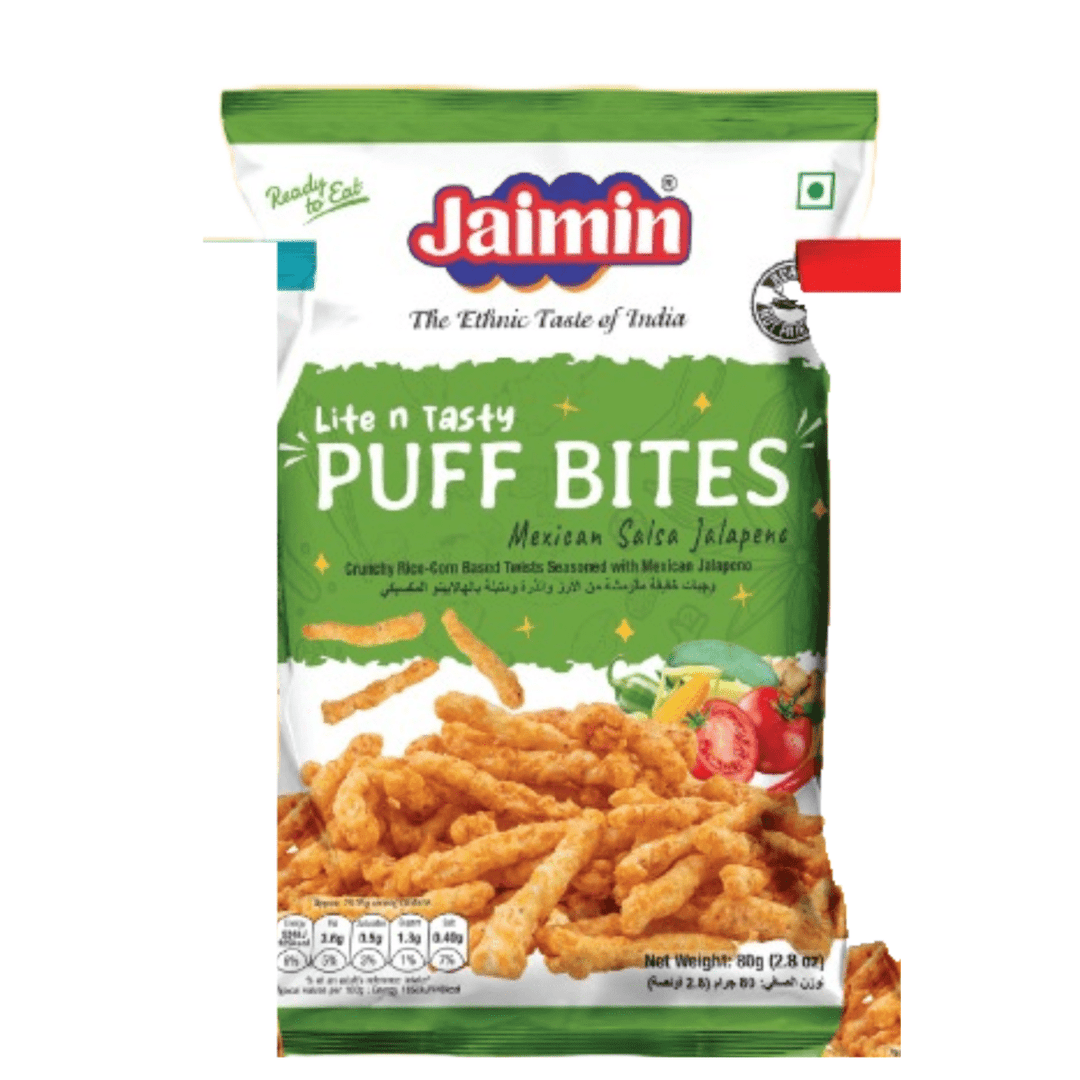 JAIMIN PUFF BITES MEXICAN SALSA JALAPENO - 80G - JAIMIN