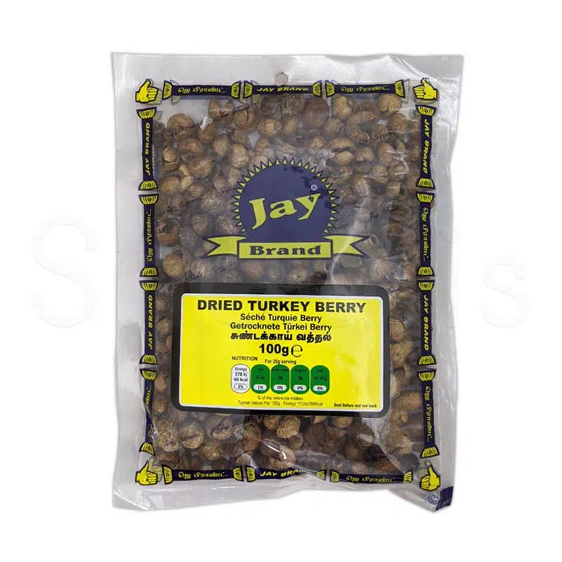 JAY BRAND DRIED TURKEY BERRY (SUNDAKKAI VATHAL) - 100G - JAY BRAND