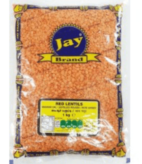 JAY BRAND RED LENTILS - 1KG - JAY BRAND