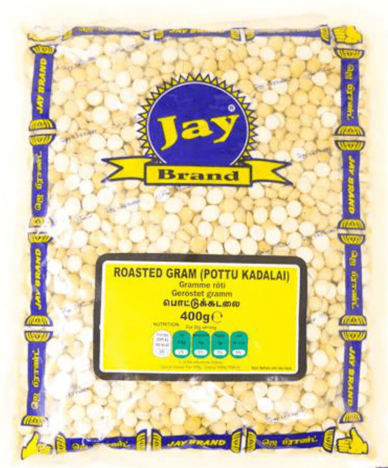 JAY BRAND ROASTED GRAM (POTTU KADALAI) - 400G - JAY BRAND