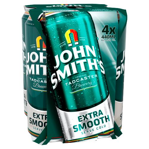 JOHN SMITHS EXTRA SMOOTH 4PK CAN - 440ML - JOHN SMITHS