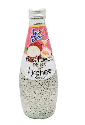 JUS COOL BASIL SEED DRINK WITH LYCHEE - 290ML - JUS COOL