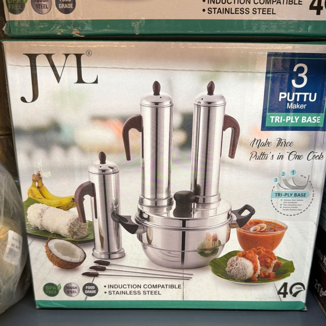 Jvl Ss Multi Purpose Puttu Maker - 3set - JVL