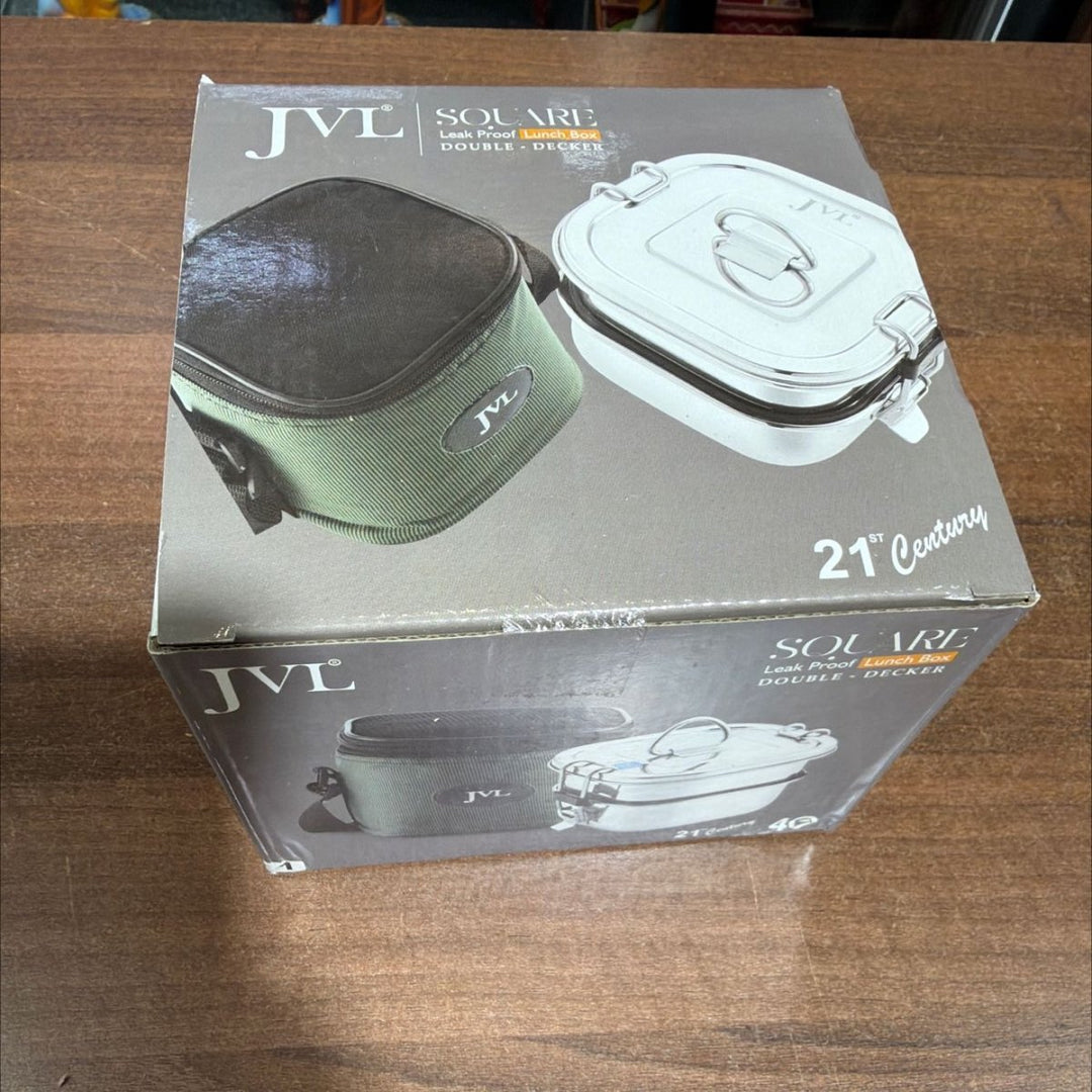 Jvl Ss Square Doble Leak Proof Tiffin Box - 1set - JVL