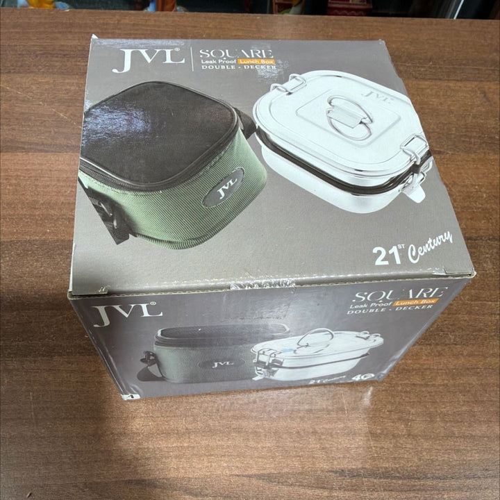 Jvl Ss Square Doble Leak Proof Tiffin Box - 1set - JVL