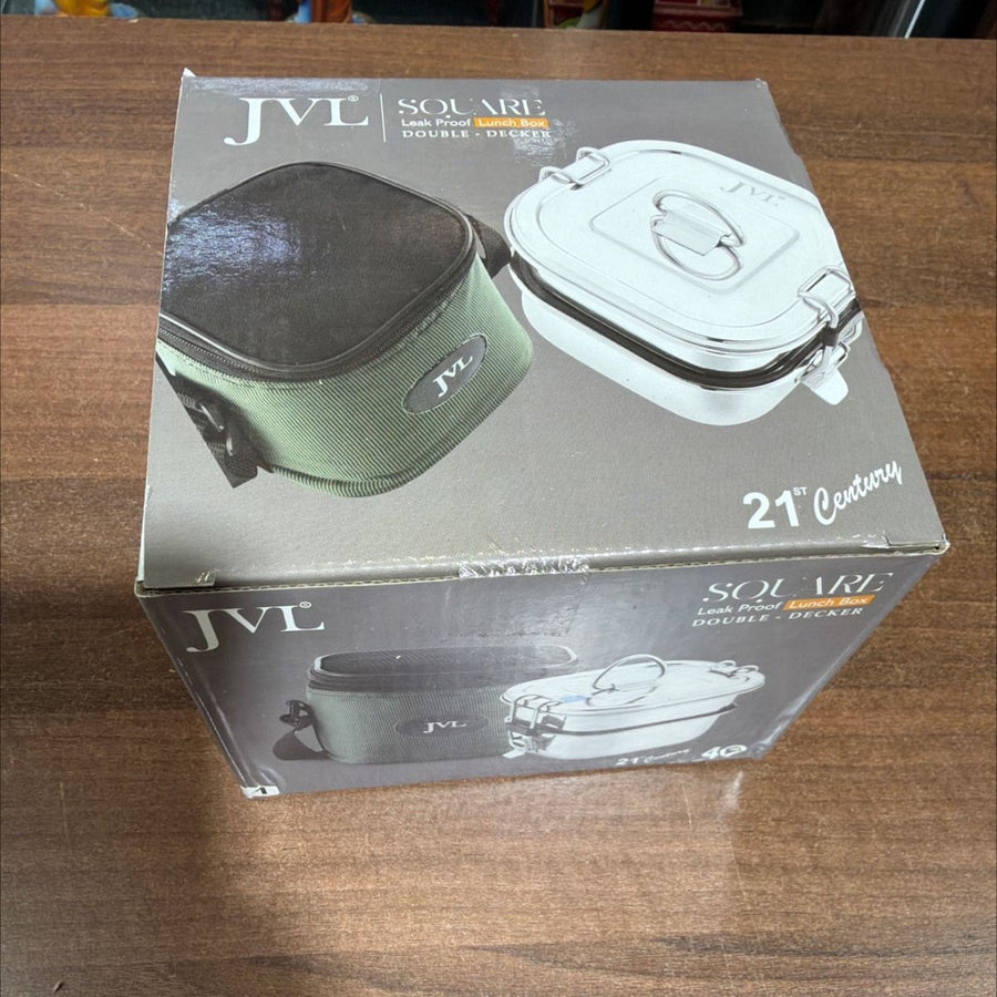 Jvl Ss Square Doble Leak Proof Tiffin Box - 1set - JVL