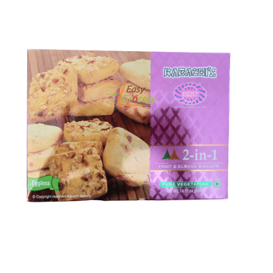 KARACHI BAKERY 2 IN 1 FRUIT & ALMOND BISCUITS - 400G - KARACHI BAKERY