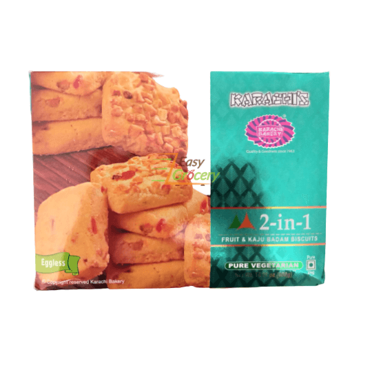 KARACHI BAKERY 2 IN 1 FRUIT & KAJUBADAM BISCUITS - 400G - KARACHI BAKERY