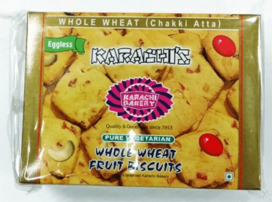 KARACHI BAKERY WHOLE WHEAT FRUIT BISCUITS - 400G - KARACHI BAKERY