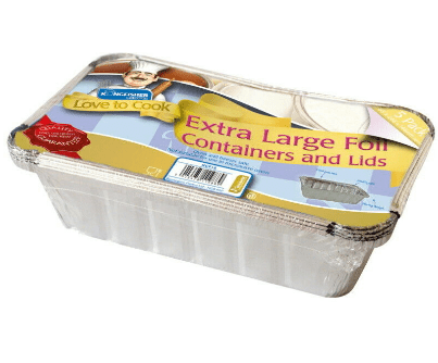 KINGFISHER CATERING EXTRA LARGE FOIL CONTAINERS - 3PACK - KINGFISHER