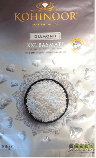 KOHINOOR DIAMOND XL BASMATI RICE - 10KG - KOHINOOR